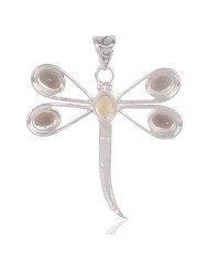 Natural Smoky Quartz And Citrine Gemstone 925 Sterling Silver Butterfly Pendant| Jewels Artisan