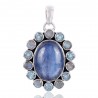 Natural Kyanite Labradorite And Swiss Blue Topaz Gemstone 925 Sterling Silver Pendant| Jewels Artisan