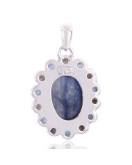 Natural Kyanite Labradorite And Swiss Blue Topaz Gemstone 925 Sterling Silver Pendant| Jewels Artisan