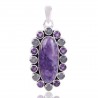 Natural Charoite Labradorite And Amethyst  Gemstone 925 Sterling Silver Pendant| Jewels Artisan
