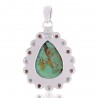 Natural Tibetan Turquoise Smoky Quartz And Green Amethyst Gemstone 925 Sterling Silver Pendant| Jewels Artisan