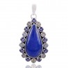 Natural Lapis Labradorite And Iolite Gemstone 925 Sterling Silver Pendant| Jewels Artisan