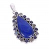 Natural Lapis Labradorite And Iolite Gemstone 925 Sterling Silver Pendant| Jewels Artisan
