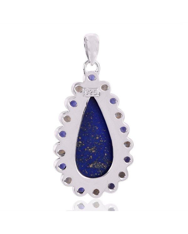 Natural Lapis Labradorite And Iolite Gemstone 925 Sterling Silver Pendant| Jewels Artisan