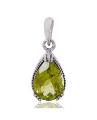 Natural Peridot Gemstone 925  Sterling Silver Cluster Locket Pendant.