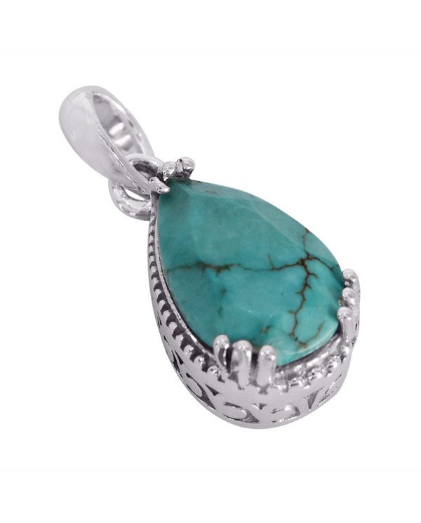 Natural Tibetan Turquoise Gemstone 925 Sterling Silver Locket Pendant| Jewels Artisan